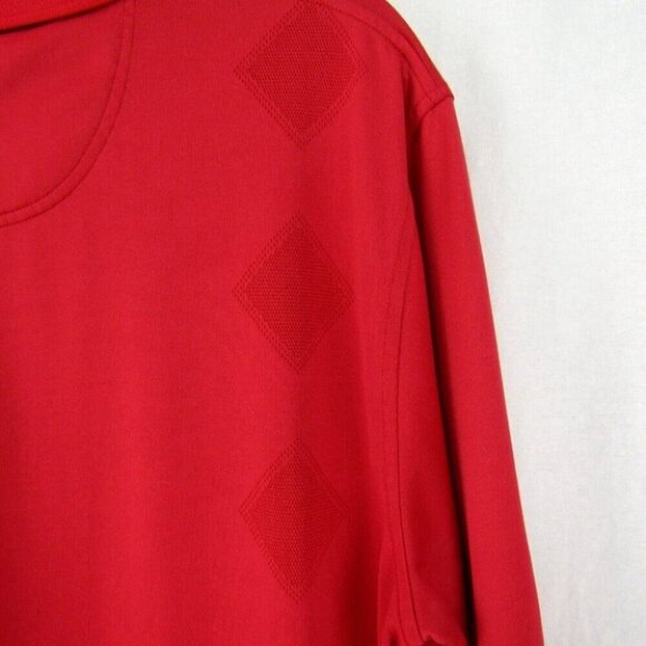 Tehama Red Diamond Weave Golf Polo Shirt Mens Size L Red Short Slv Hang Em Dry - Picture 7 of 13